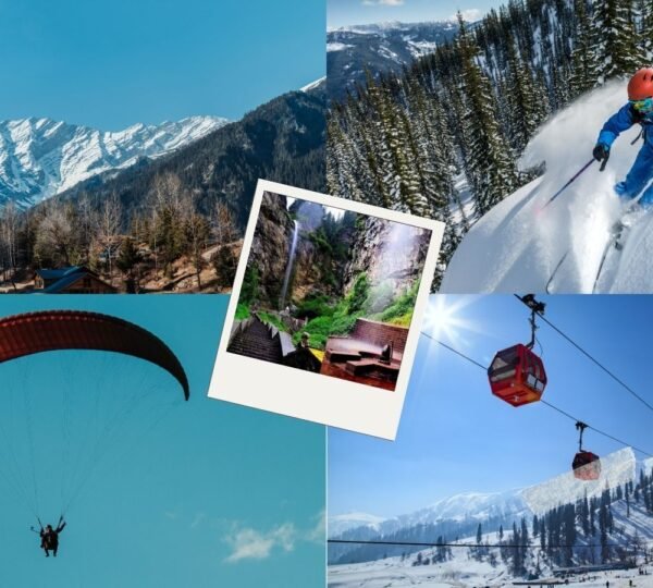 Tourists enjoying scenic views and adventure activities at Solang Valley near Manali, Himachal Pradesh