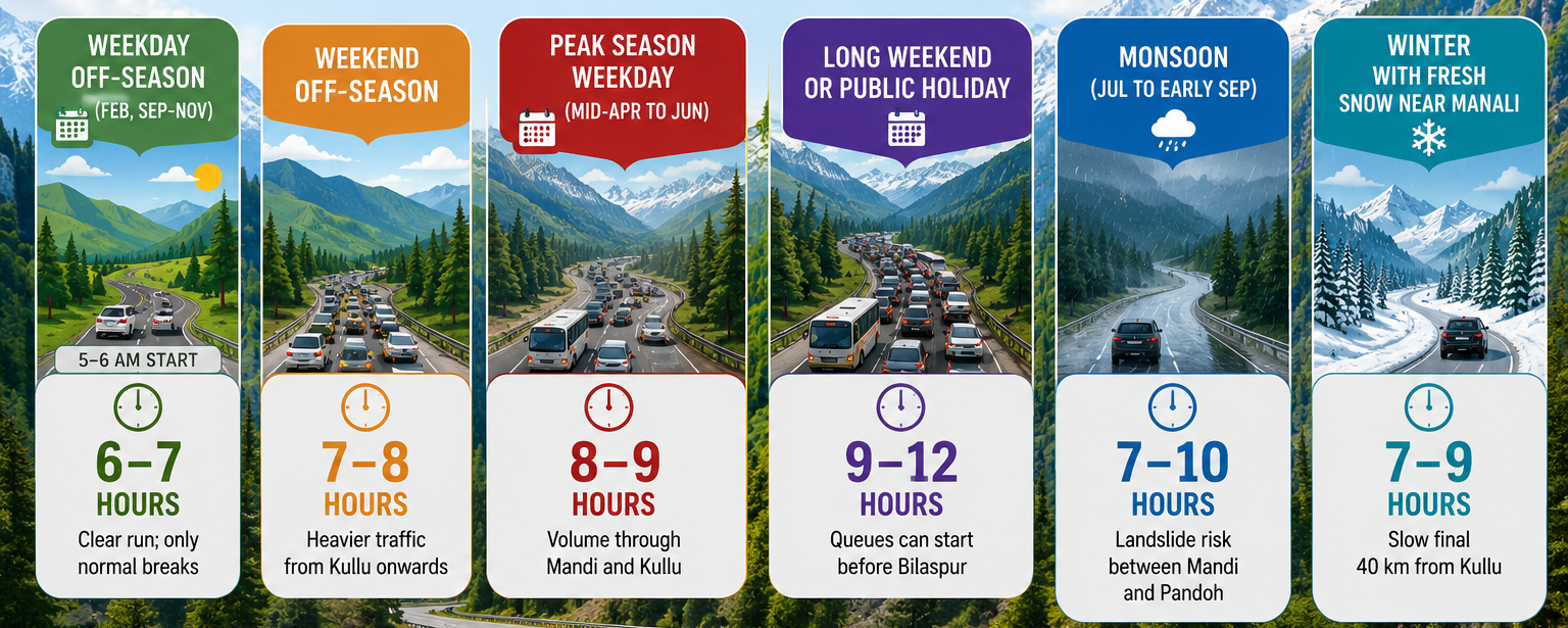 Realistic time chandigarh Manali